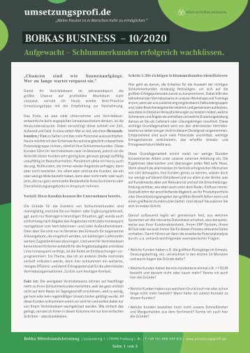 Aufgewacht – Schlummerkunden erfolgreich wachküssen