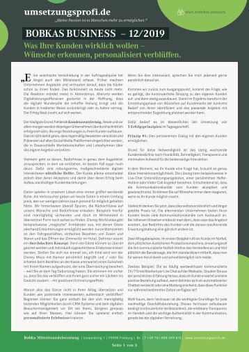 Was Ihre Kunden wirklich wollen – Wünsche erkennen, personalisiert verblüffen.