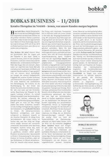 Kreative Disruption im Vertrieb – lernen, was unsere Kunden morgen begehren.