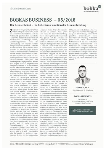 Der Kundenbeirat – die hohe Kunst emotionaler Kundenbindung.