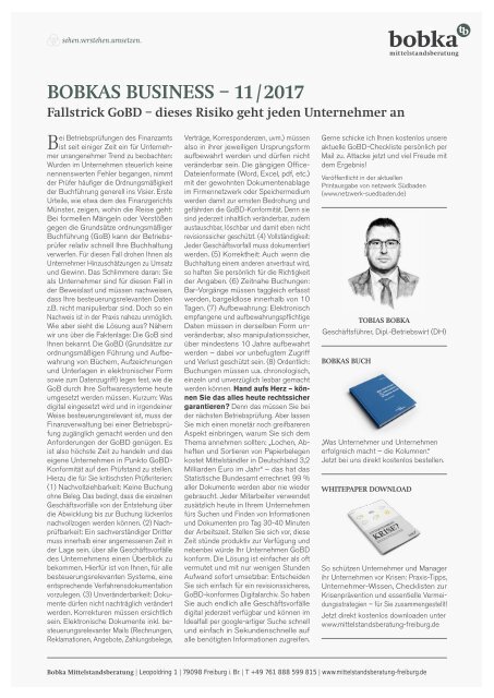 Fallstrick GoBD – dieses Risiko geht jeden Unternehmer an.