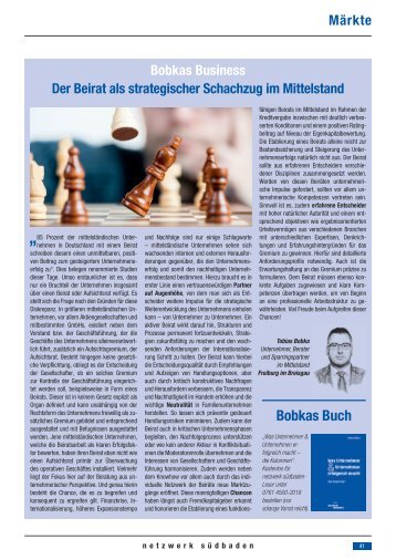 Der Beirat als strategischer Schachzug im Mittelstand.