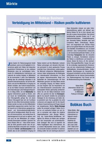 Verteidigung im Mittestand – Risiken positiv kultivieren.