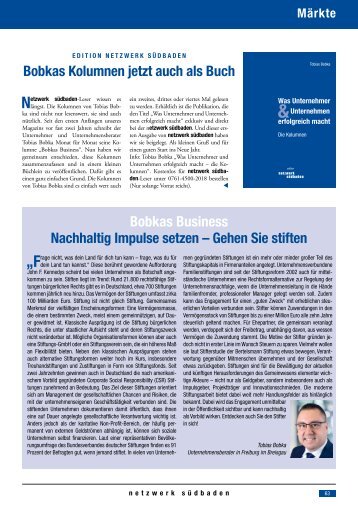 Nachhaltig Impulse setzen – Gehen Sie stiften.