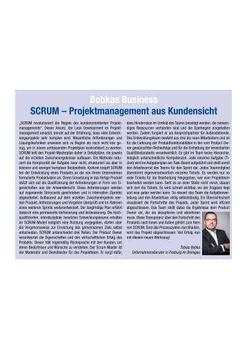 SCRUM – Projektmanagement aus Kundensicht.