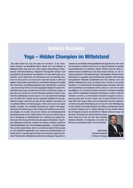 Yoga – Hidden Champion im Mittelstand.