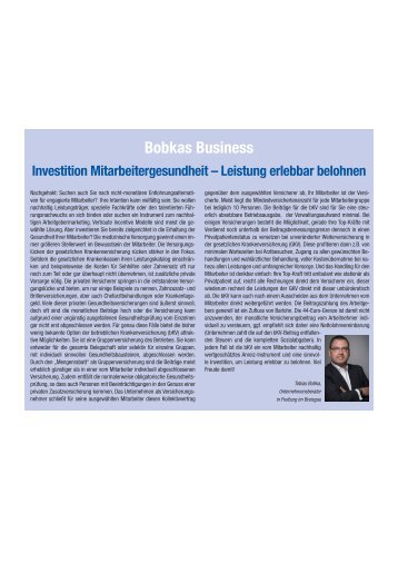 Investition Mitarbeitergesundheit – Leistung erlebbar belohnen.