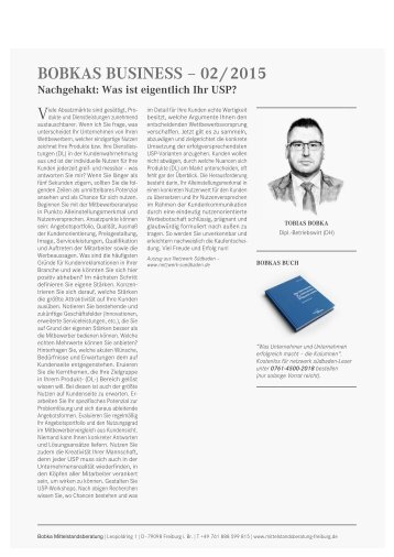 Nachgehakt: Was ist eigentlich ihr USP?