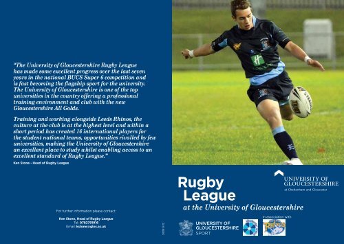 Rugby League at the University of Gloucestershire