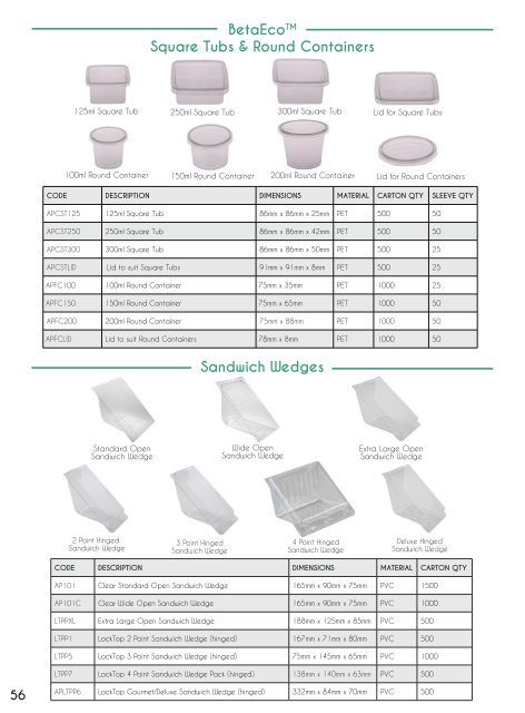 SUSTAINABLE FOOD PACKAGING PRODUCT CATALOGUE 