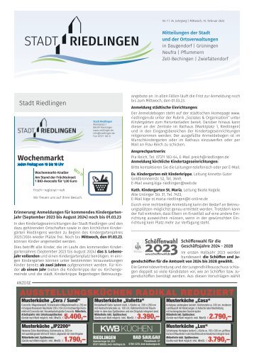 14.02.2023 Amtliches Mitteilungsblatt Riedlingen