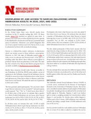 KNOWLEDGE OF, AND ACCESS TO NARCAN (NALOXONE) AMONG NEBRASKAN ADULTS: IN 2020, 2021, AND 2022. 