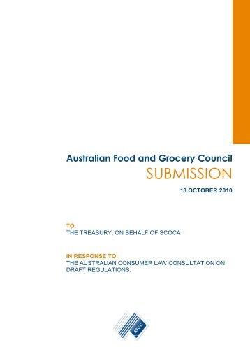 Australian Food and Grocery Council - Australian Government, The ...