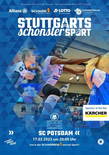 Spieltagsheft Allianz MTV Stuttgart vs. SC Potsdam Volleyball Bundesliga 17.02.2023