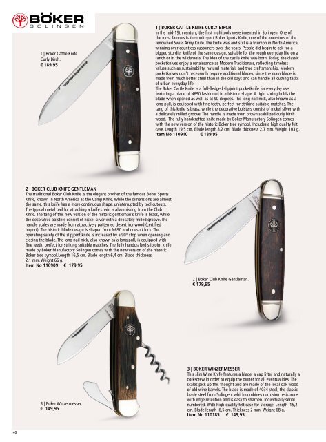 Boker Outdoor and Collection | Fall / Winter 2022 | English