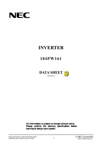 inverter 104pw161 data sheet