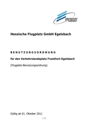 Benutzungsordnung - Frankfurt Egelsbach Airport