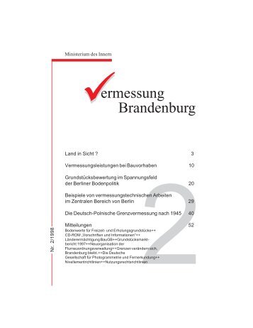 Vermessung Brandenburg 2/98 - Landesvermessung und ...