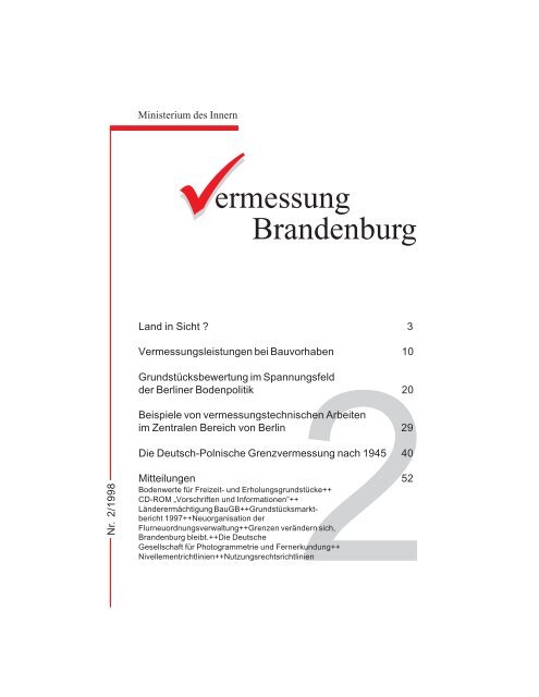 Vermessung Brandenburg 2/98 - Landesvermessung und ...