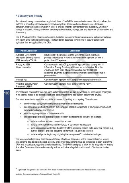 Australian Government Architecture Reference Models Version 3.0