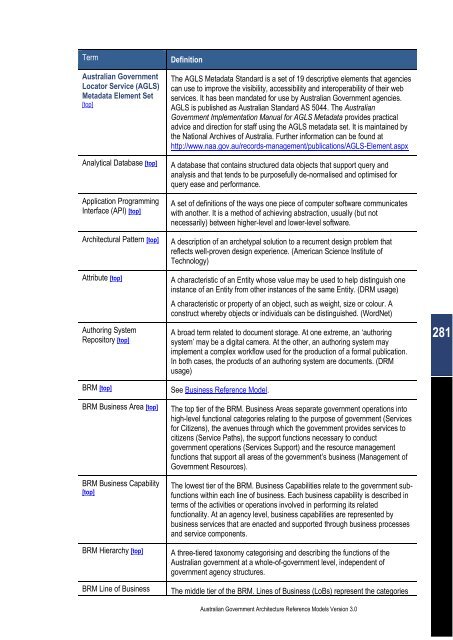 Australian Government Architecture Reference Models Version 3.0