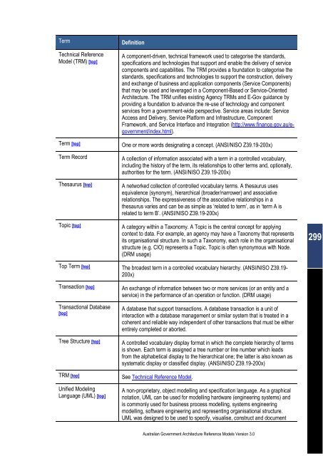 Australian Government Architecture Reference Models Version 3.0