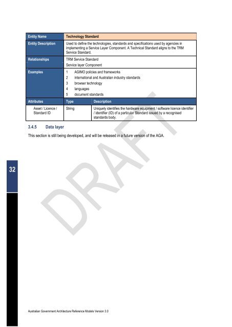 Australian Government Architecture Reference Models Version 3.0