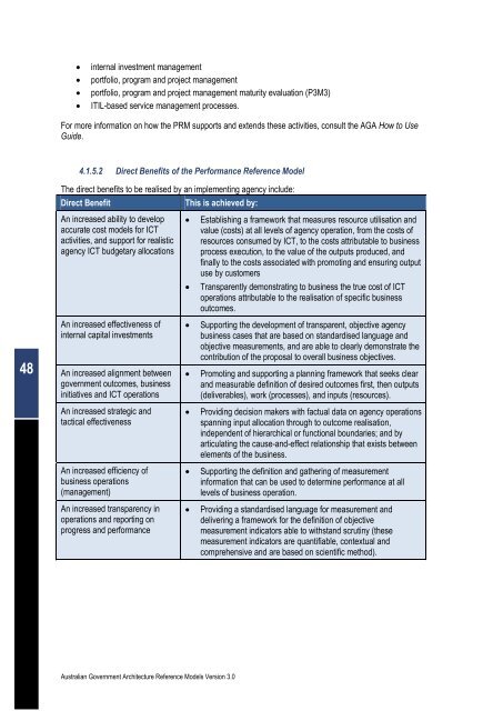 Australian Government Architecture Reference Models Version 3.0