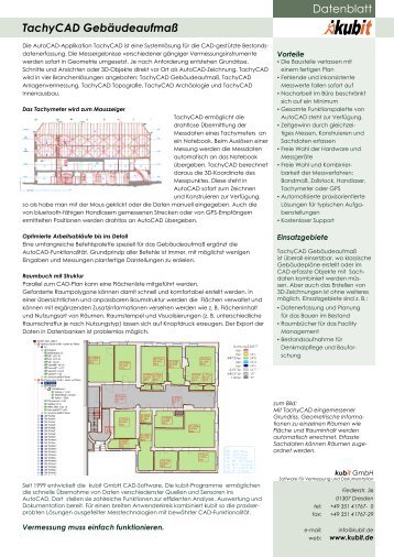 Datenblatt TachyCAD Gebäudeaufmaß - download - Kubit GmbH