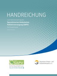 HANDREICHUNG zum Rahmenvertrag der Spezialisierten Ambulanten Palliativversorgung (SAPV) für Erwachsene