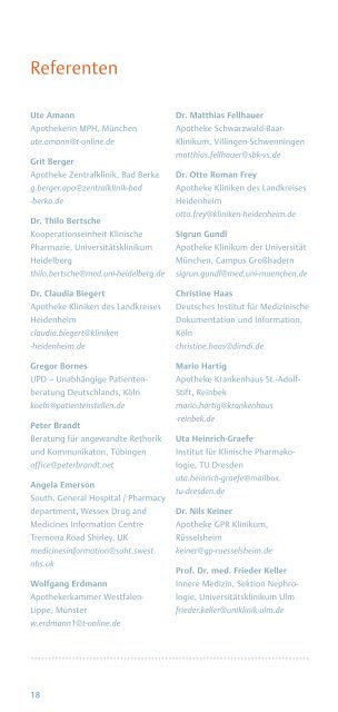 Kongressprogramm - 1. Deutscher Kongress für patientenorientierte ...