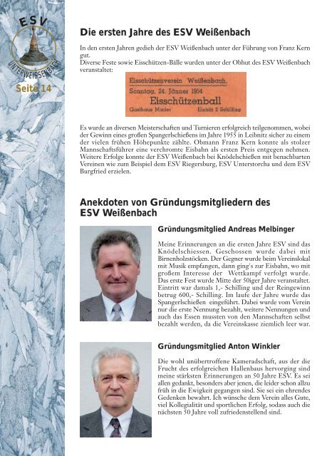 ESV Wei§enbach Chronik 2003 - Gemeinde Gniebing-Weissenbach
