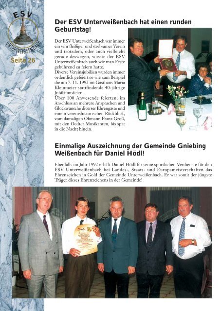 ESV Wei§enbach Chronik 2003 - Gemeinde Gniebing-Weissenbach