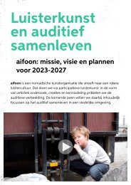 Luisterkunst en auditief samenleven: missie, visie en plannen van aifoon voor 2023-2027