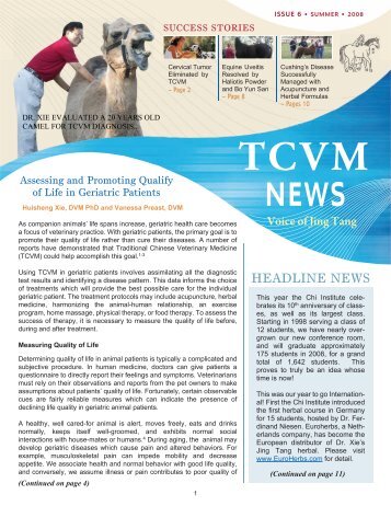 TCVM Newsletter 2008 Fall Issue - the Chi Institute