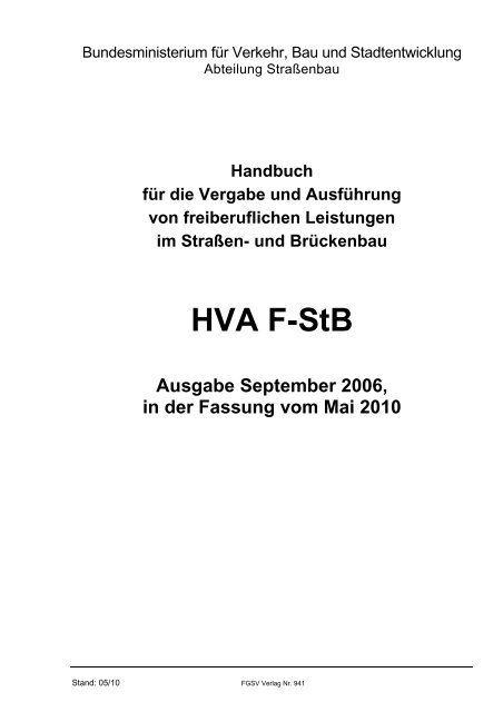 HVA F-StB - Bundesministerium für Verkehr, Bau und ...