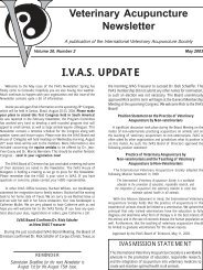 I.V.A.S. UPDATE Veterinary Acupuncture Newsletter - International ...