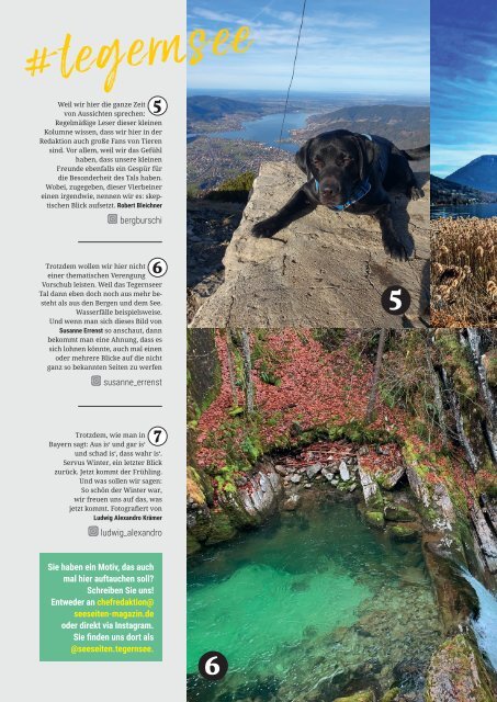 Seeseiten – das Magazin für die Region Tegernsee, Nr. 72, Ausgabe Frühling 2023