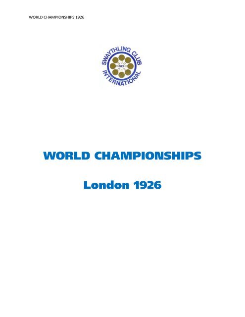 1926_World Championships_London