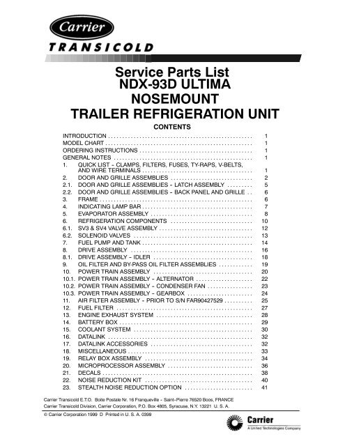 NDX-93D Ultima 53 - Sunbelt Transport Refrigeration
