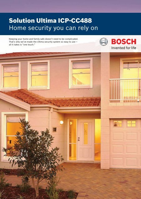 Solution Ultima ICP-CC488 Home security you can ... - Bosch Security