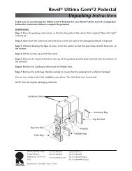 Unpacking Instructions Revel® Ultima Gem®2 Pedestal