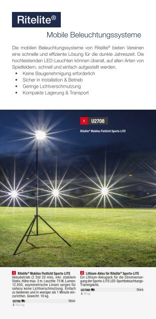 Kübler Sport® RiteLite mobile Flutlichtanlagen