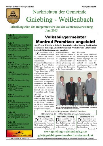 Zeitung 6 2005.indd - Gemeinde Gniebing-Weissenbach