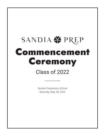 2022 Sandia Preparatory School Graduation Program