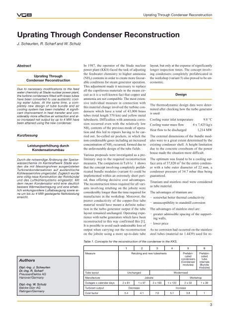 Uprating Through Condenser Reconstruction - Balcke-Dürr ...