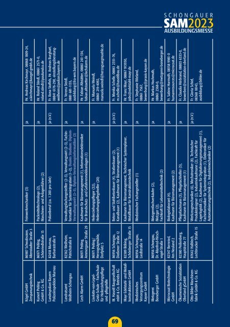 SAM2023 - Schongauer Ausbildungsmesse - Infobroschüre 