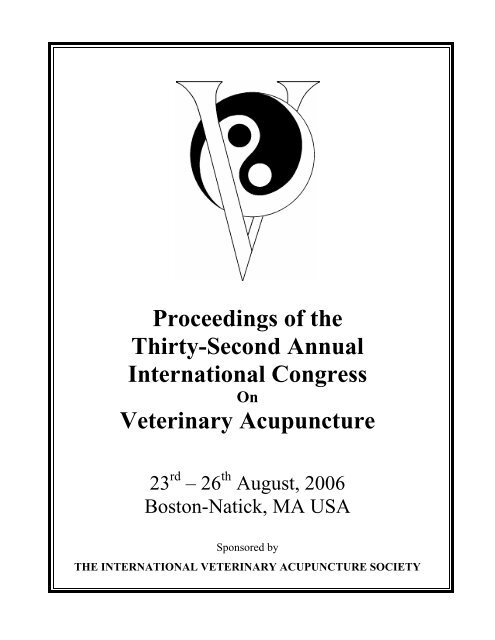 Proceedings of the Thirty-Second Annual International Congress ...