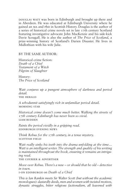 The Unnatural Death of a Jacobite by Douglas Watt sampler