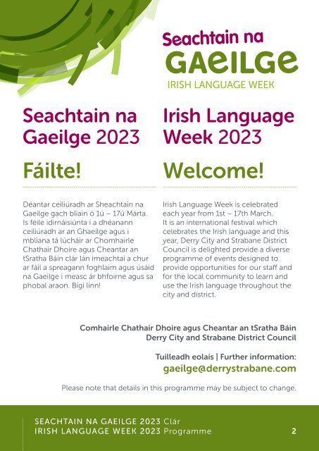 Irish language Week Seachtain na Gaeilge 2023